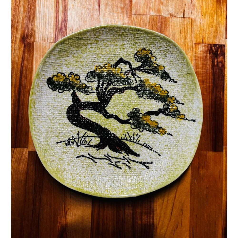 VTG Blue Ridge Pottery Ming Tree 8" Salad Plate Hand Painted Underglaze